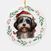 Christmas Niedlich Shih Tzu Dog Personalisiert Keramik Ornament (Hinten)