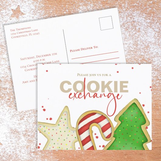 Christmas Niedlich Whimsical Sweet Cookie Exchange Postkarte
