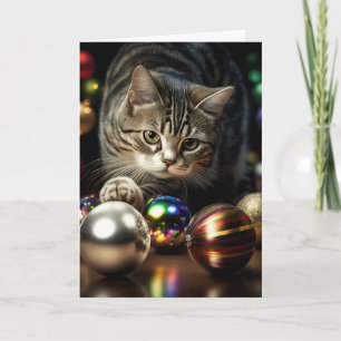 CHRISTMAS NIEDLICHE CAT-Grußkarte Karte