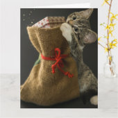 CHRISTMAS NIEDLICHE CAT-ÜBERRASCHUNGEN Grußkarte Karte (Gelbe Blume)