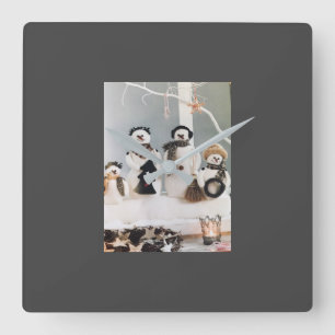 ****CHRISTMAS NIEDLICHE SCHNEEFRAU*** KLOCK QUADRATISCHE WANDUHR