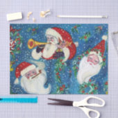 CHRISTMAS NIGHT / DREI SANTA SEIDENPAPIER (Handwerk)