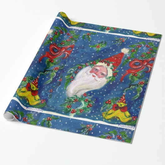CHRISTMAS NIGHT /SANTA CLAUS GESCHENKPAPIER (Ungerollt)