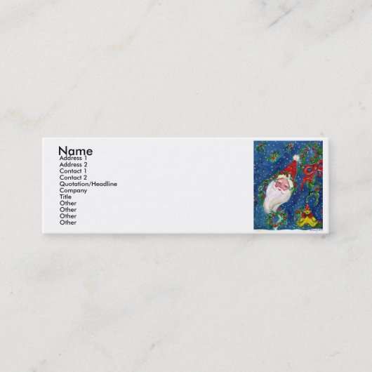 CHRISTMAS NIGHT / SANTA CLAUS MINI VISITENKARTE (Vorderseite)