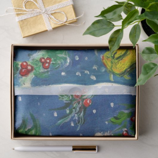 CHRISTMAS NIGHT / SANTA CLAUS MIT TOYS SEIDENPAPIER (Geschenk)