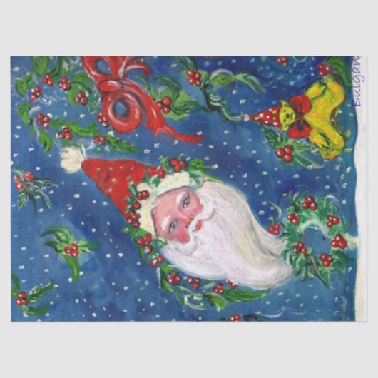 CHRISTMAS NIGHT / SANTA CLAUS MIT TOYS SEIDENPAPIER (Vorderseite)