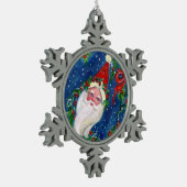 CHRISTMAS NIGHT /SANTA CLAUS SCHNEEFLOCKEN Zinn-Ornament (Links)