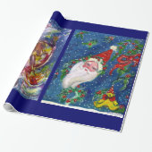 CHRISTMAS NIGHT /SANTA CLAUS SPIELHARP GESCHENKPAPIER (Ungerollt)