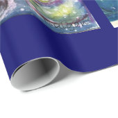 CHRISTMAS NIGHT /SANTA CLAUS SPIELHARP GESCHENKPAPIER (Rolleneckpunkt)