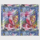 CHRISTMAS NIGHT ,SANTA CLAUS SPIELHARP GESCHENKPAPIER (Flach)
