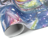 CHRISTMAS NIGHT ,SANTA CLAUS SPIELHARP GESCHENKPAPIER (Rolleneckpunkt)