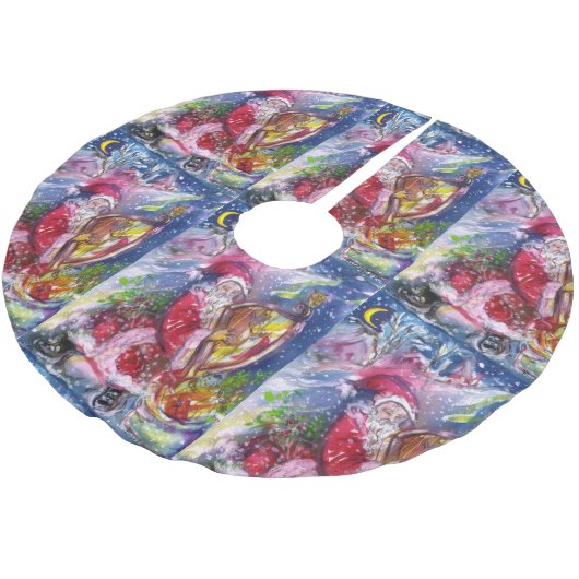 CHRISTMAS NIGHT /SANTA CLAUS SPIELHARP POLYESTER WEIHNACHTSBAUMDECKE (Schrägansicht)