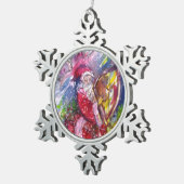 CHRISTMAS NIGHT /SANTA CLAUS SPIELHARP SCHNEEFLOCKEN Zinn-Ornament (Rechts)
