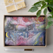 CHRISTMAS NIGHT /SANTA CLAUS SPIELHARP SEIDENPAPIER (Geschenk)