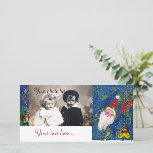 CHRISTMAS NIGHT / SANTA FEIERTAGSKARTE (Stehend Vorderseite)