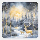 Christmas Night Sky River Stars Quadratischer Aufkleber (Vorderseite)