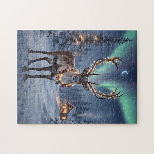 Christmas night with Santa's reindeer Puzzle (Horizontal)