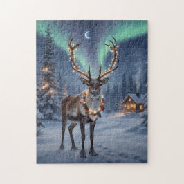Christmas night with Santa's reindeer Puzzle