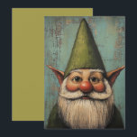 Christmas Nisse - Traditionelle nordische Urlaubsk Feiertagskarte<br><div class="desc">Eine wunderschöne skandinavische Weihnachtsnachtsnacht,  die eine fröhliche Figur mit roter Nase mit einem hohen grünen Hut,  ausdrucksvollen Augen und einem fließenden weißen Bart zeigt. Set vor einem strukturierten blauen Hintergrund,  dieses traditionelle nordische Kunstwerk verkörpert den festlichen Geist der Urlaubssaison und erinnert an Wärme,  Folklore und zeitlosen skandinavischen Charme</div>