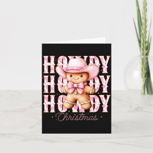 Christmas Nk Gingerbread Cowboy Cowgirl Howdy West Karte (Vorderseite)