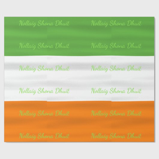 Christmas Nollaig Shona Dhuit Irish Flag Irland Geschenkpapier (Flach)