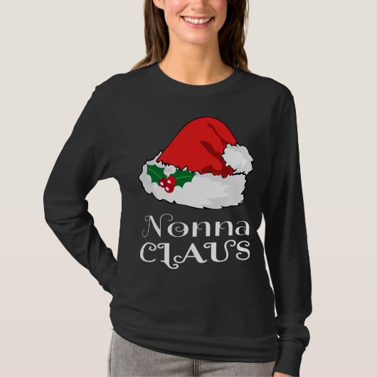 Christmas Nonna Claus Matching Pajama Weihnachtsma T-Shirt (Vorderseite)
