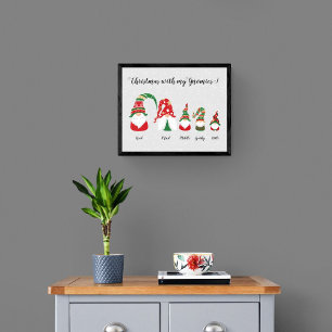 Christmas Nordic Gnome Gonk Family Poster