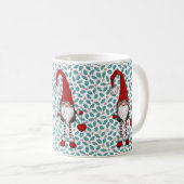 Christmas Nordic Gnome Mistletoe Pattern Kaffeetasse (VorderseiteRechts)