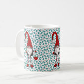 Christmas Nordic Gnome Mistletoe Pattern Kaffeetasse (Vorderseite Links)