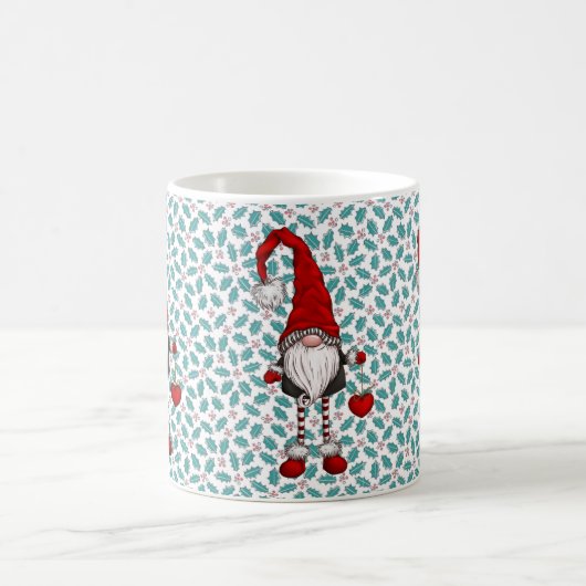 Christmas Nordic Gnome Mistletoe Pattern Kaffeetasse (Mittel)