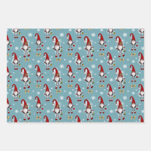 Christmas Nordic Gnomes Pattern Geschenkpapier Set (Vorderseite 2)