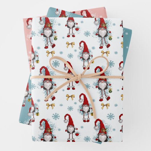 Christmas Nordic Gnomes Pattern Geschenkpapier Set (Beispiel)