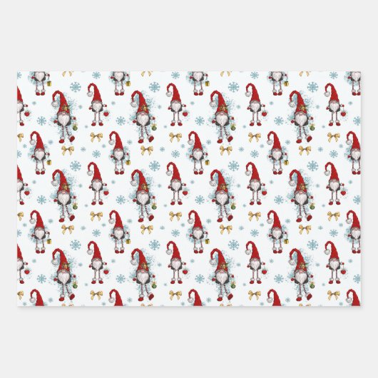 Christmas Nordic Gnomes Pattern Geschenkpapier Set (Vorderseite)
