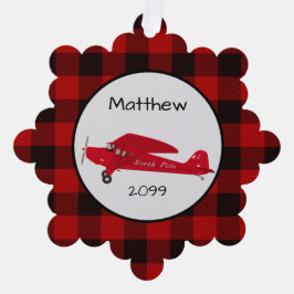 Christmas North Pole Airplane - Geschenk-Tag - Ornament Karte