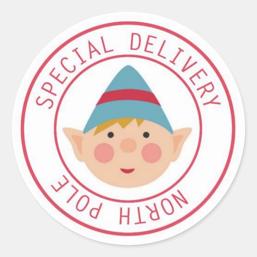 Christmas North Pole Elf Santa Workshop Runder Aufkleber (Vorderseite)