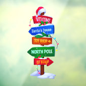 Christmas North Pole Sign Board Window Cling Fensteraufkleber (Blatt 3)