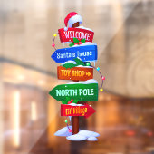 Christmas North Pole Sign Board Window Cling Fensteraufkleber (Blatt 2)
