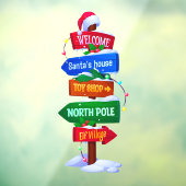 Christmas North Pole Sign Board Window Cling Fensteraufkleber (Blatt 3)
