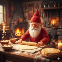 Christmas Norwegian Nisse Making Lefse, Mug