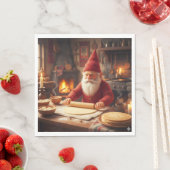 Christmas Norwegian Nisse Making Lefse, Napkins Serviette (Beispiel)