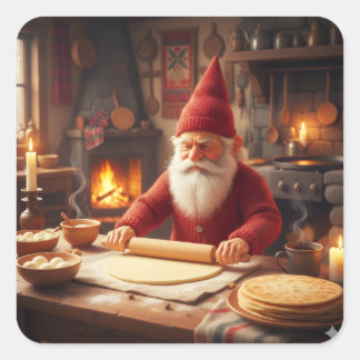 Christmas Norwegian Nisse Making Lefse, Stickers