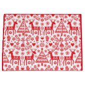 CHRISTMAS NORWEGIAN REINDEER PATTERN GIFT BAG GROßE GESCHENKTÜTE (Vorderseite)