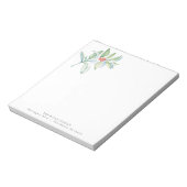 Christmas Notepads Watercolor Red & Green Botanic Notizblock (Rotiert)