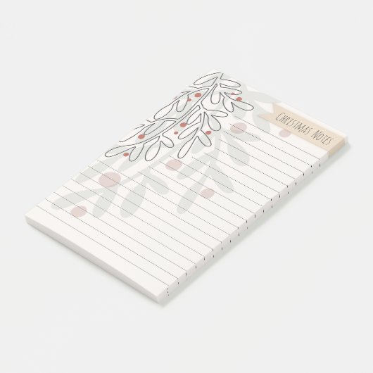 Christmas notes abstract mistletoe drawing post-it klebezettel (angewinkelt)