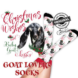 Christmas Nubian Baby Goat wünscht sich Socken