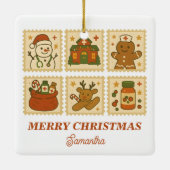 Christmas Nurse Collage | Holiday Keepake Keramikornament (Rückseite)