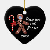 Christmas Nurse Covid Face Maske Gingerbread Mann Keramik Ornament (Hinten)