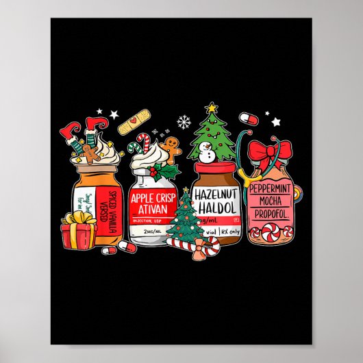 Christmas Nurse Funny Peppermint Mocha Profol Er E Poster (Vorne)