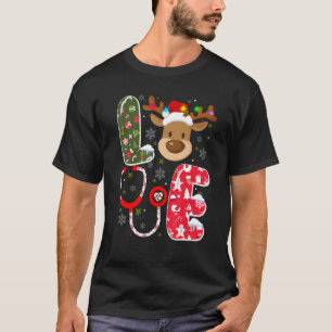 Christmas Nurse Liebe NICU RN ER Santa Reindeer Nu T-Shirt