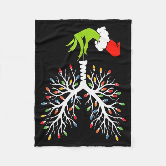 Christmas Nurse Lung Xmas Lights Funny Pulmonologi Fleecedecke (Vorderseite)